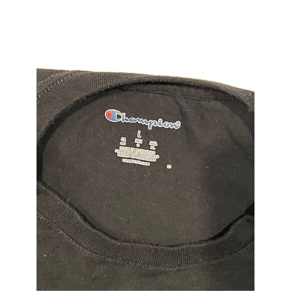 Champion Black Raised Logo T-Shirt Mens L - Picture 3 of 3